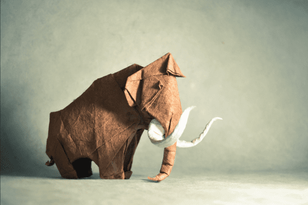 ”Origami Mammoth” design - Artur Biernacki, pliat de Gonzalo Garcia Calvo